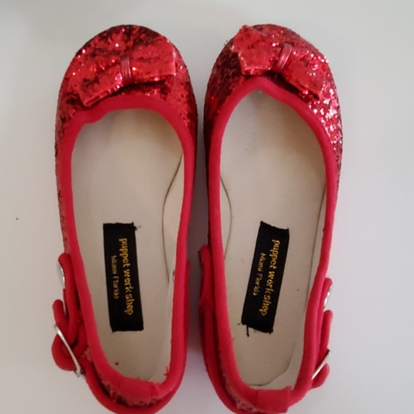 red glitter slippers